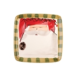 Vietri Old St Nick Square Salad Plate - Red - OSN-7801A