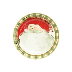 Vietri Old St Nick Round Salad Plate - Red Hat - OSN-7802A