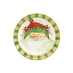 Vietri Old St Nick Round Salad Plate - Green Hat - OSN-7802B