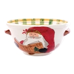 Vietri Old St Nick Handled Medium Bowl with Santa Reading - OSN-78064