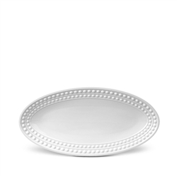 L'objet Perlee White Oval Platter Small