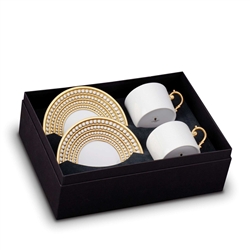 L'Objet Perlee Gold Tea Cup and Saucer Gift Box Set 2