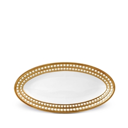 L'objet Perlee Gold Oval Platter 14"x7" Small