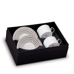 L'Objet Perlee Platinum Tea Cup and Saucer Gift Box Set