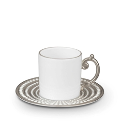 L'objet Perlee Platinum Espresso Cup & Saucer