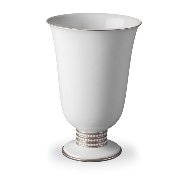 L'Objet Perlee Platinum Footed Vase