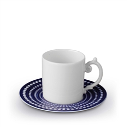L'objet Perlee Blue Espresso Cup & Saucer
