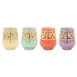 Vietri Regalia Assorted Stemless Wine Glasses - Set of 4