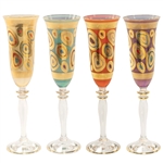 Vietri Regalia Assorted Champagne Glasses - Set of 4