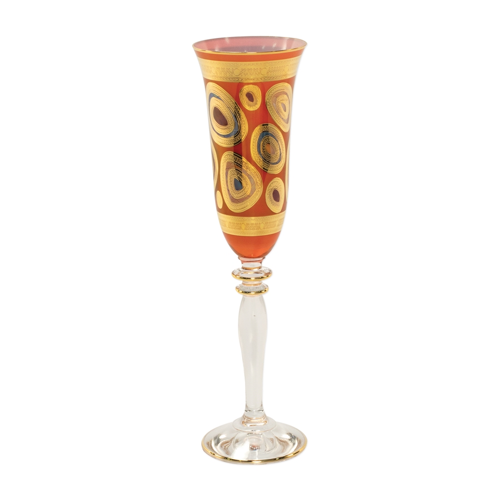 Vietri Regalia Orange Champagne Glass - RGI-7650O