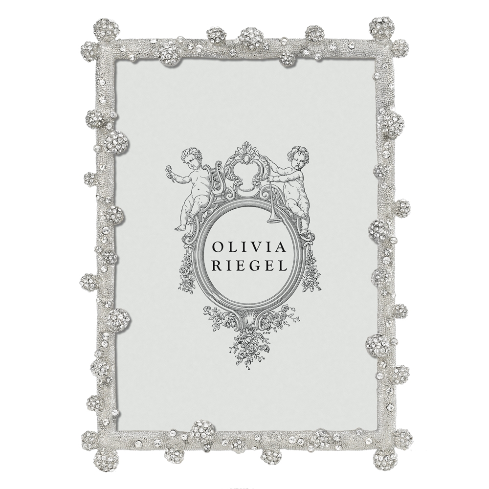 Olivia Riegel Silver Pave Odyssey 5 x 7 Frame with Powder Blue Enamel Back