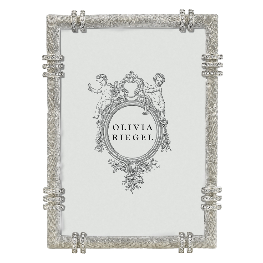 Olivia Riegel Silver Cassini 5" x 7" Frame w/ Silk Back