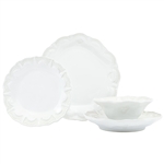 Vietri Incanto Stone White Lace 4-Piece Dinner Service for One