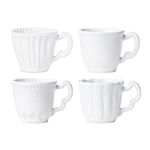 Vietri Incanto Stone White Assorted Mugs - Set of 4 - SINC-W1110