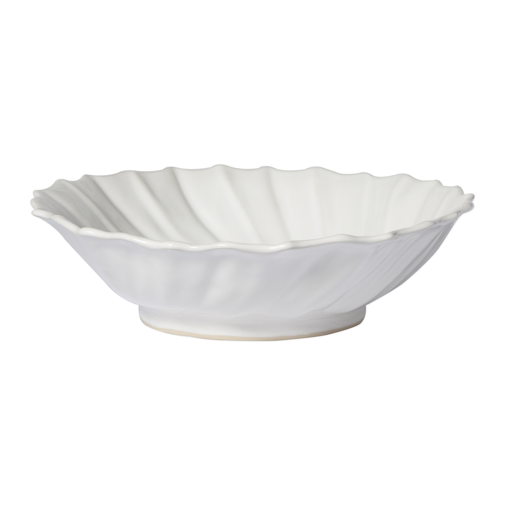 Vietri Incanto Stone White Ruffle Large Bowl - SINC-W11105