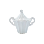 Vietri Incanto Stone White Stripe Sugar Bowl- SINC-W1112