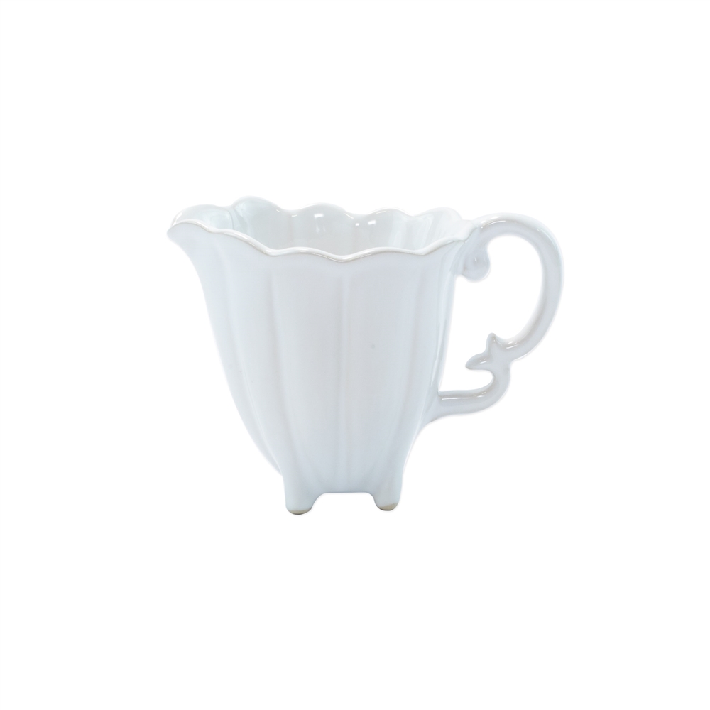 Vietri Incanto Stone White Scallop Creamer - SINC-W1113