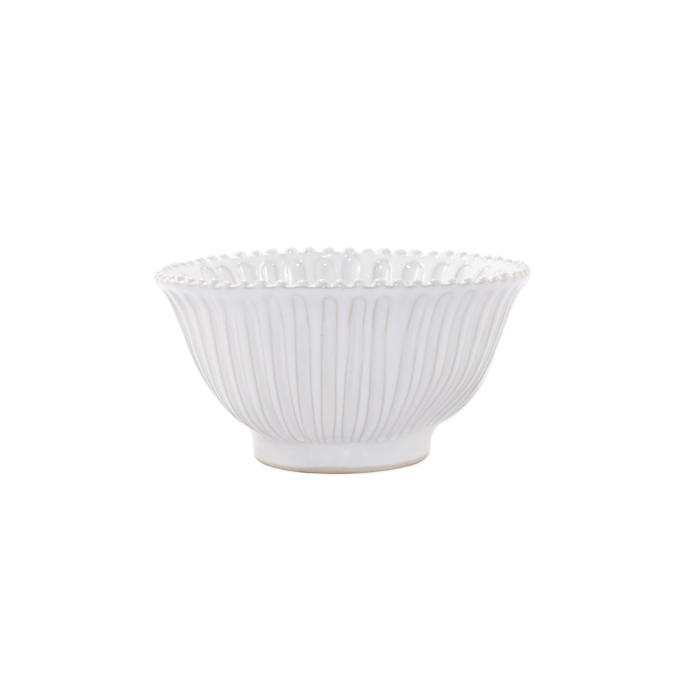 Vietri Incanto Stone White Stripe Small Serving Bowl - SINC-W1130