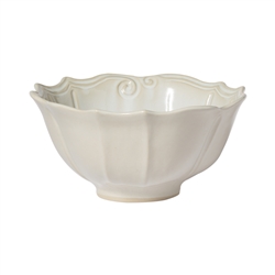 Vietri Incanto Stone White Baroque Medium Serving Bowl - SINC-W1137