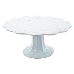 Vietri Incanto Stone White Lace Large Cake Stand - SINC-W1173