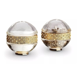 L'Objet Gold Band w/Yellow Crystal Salt & Pepper Shakers Set/2