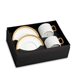 L'Objet Soie Tressee Gold Tea Cup and Saucer Gift Box