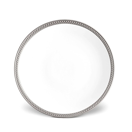 L'Objet Soie Tressee Platinum Dessert Plate