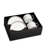 L'Objet Soie Tressee Platinum Tea Cup and Saucer Gift Box
