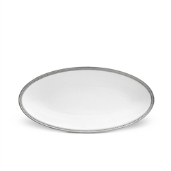 L'Objet Soie Tressee Platinum Oval Platter - Small