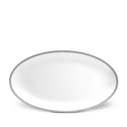 L'Objet Soie Tressee Platinum Oval Platter - Large