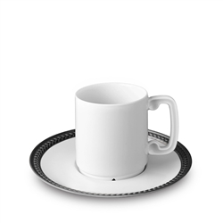 L'Objet Soie Tressee Black Espresso Cup + Saucer