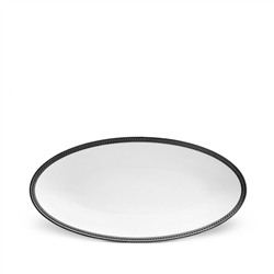 L'Objet Soie Tressee Black Oval Platter - Small