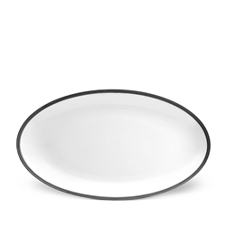 L'Objet Soie Tressee Black Oval Platter - Large