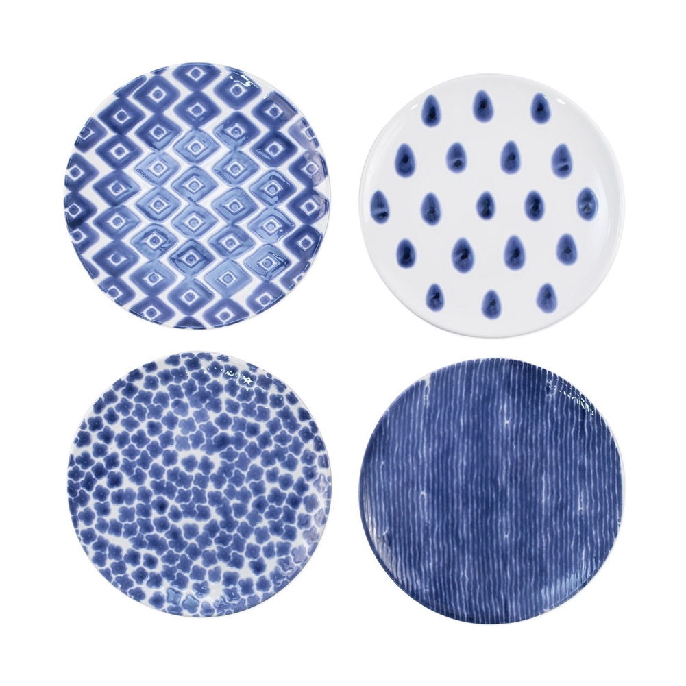 Vietri Santorini Assorted Salad Plates - Set of 4 - VSAN-003001