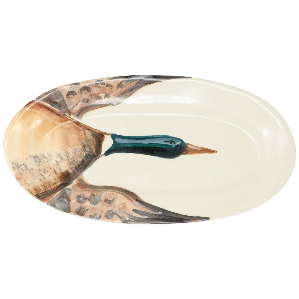 Vietri Wildlife Mallard Narrow Oval Platter