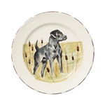 Vietri Wildlife Black Hunting Dog Dinner Plate - WDL-7800BL