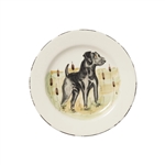 Vietri Wildlife Black Hunting Dog Salad Plate - WDL-7801BL