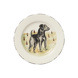 Vietri Wildlife Black Hunting Dog Salad Plate - WDL-7801BL