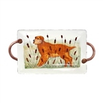 Vietri Wildlife Hunting Dog Large Rectangular Platter