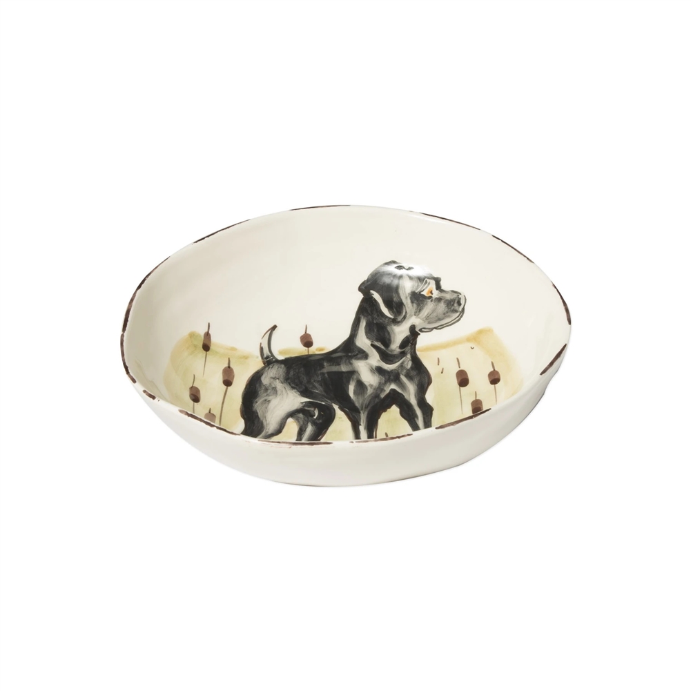 Vietri Wildlife Black Hunting Dog Pasta Bowl - WDL-7804BL