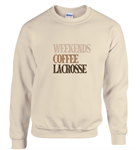 Weekends/Coffee/Lacrosse 2025 Sweatshirt - SAND - Medium