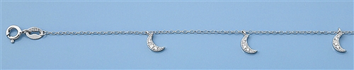 Silver Anklet - Moon