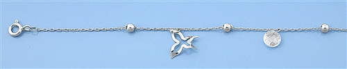 Silver Anklet - Butterfly