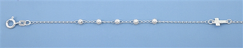 Silver Anklet - Cross