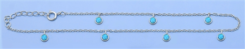 Silver Lab Opal Anklet