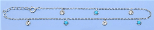 Silver Lab Opal Anklet