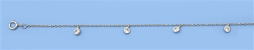 Silver CZ Anklet