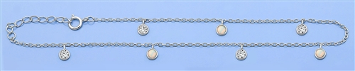 Silver Lab Opal Anklet