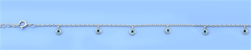 Silver Anklet - Evil Eye