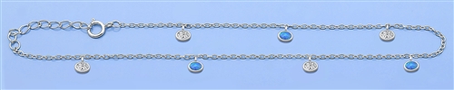 Silver Lab Opal Anklet